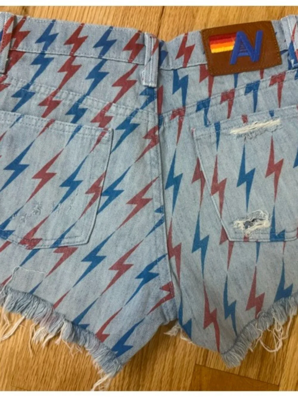 Aviator Nation Bolt Boyfriend Cutoff Jean Shorts - Super Light